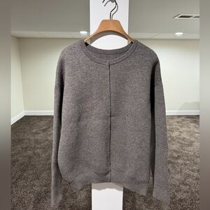 Loewe Grey Studded Open Back Knit Cardigan Sweater 2024